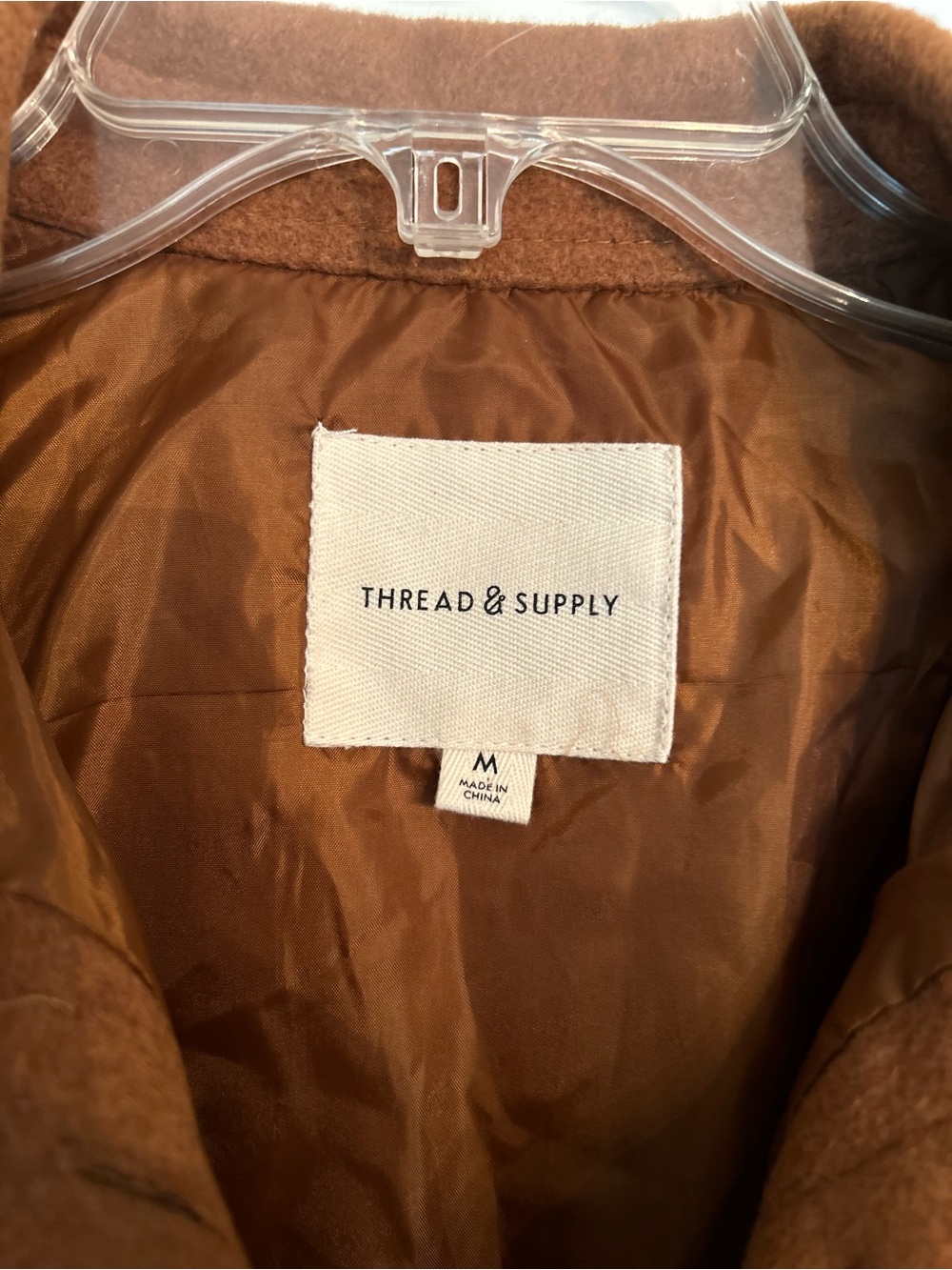 Thread & Supply Chestnut Brown Button-Front Shacket medium - Picture 3 of 3